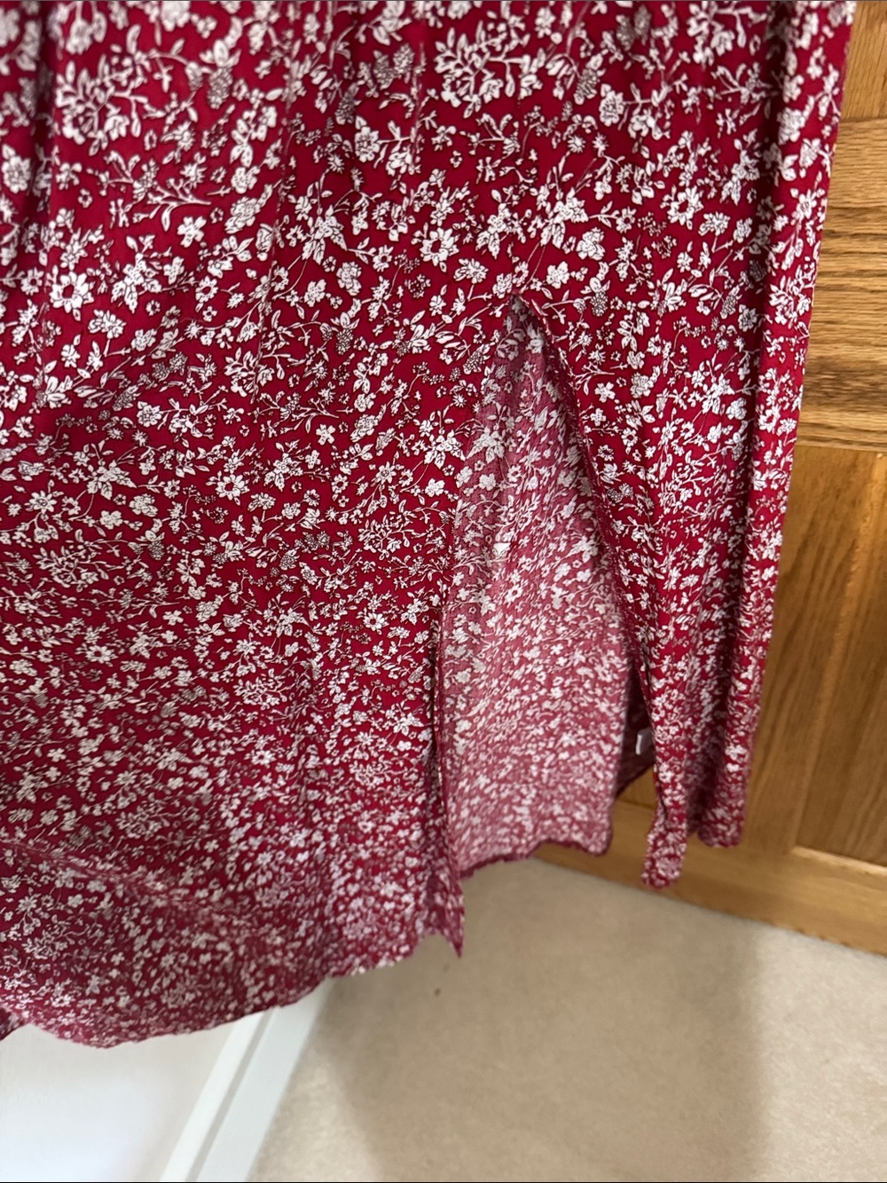T.J.Maxx Burgundy Floral Maxi Dress - Picture 4 of 4